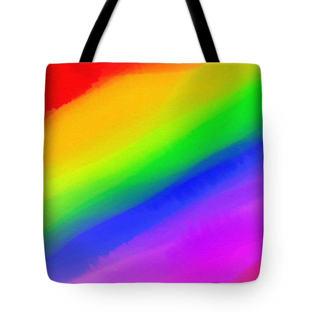 Rainbow Tote Bag featuring the digital art Rainbow by Cristina Stefan