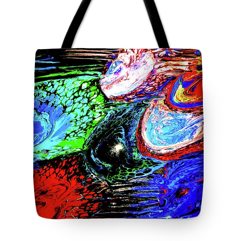 Flow Tote Bag featuring the painting Rainbow Flow by Anna Adams