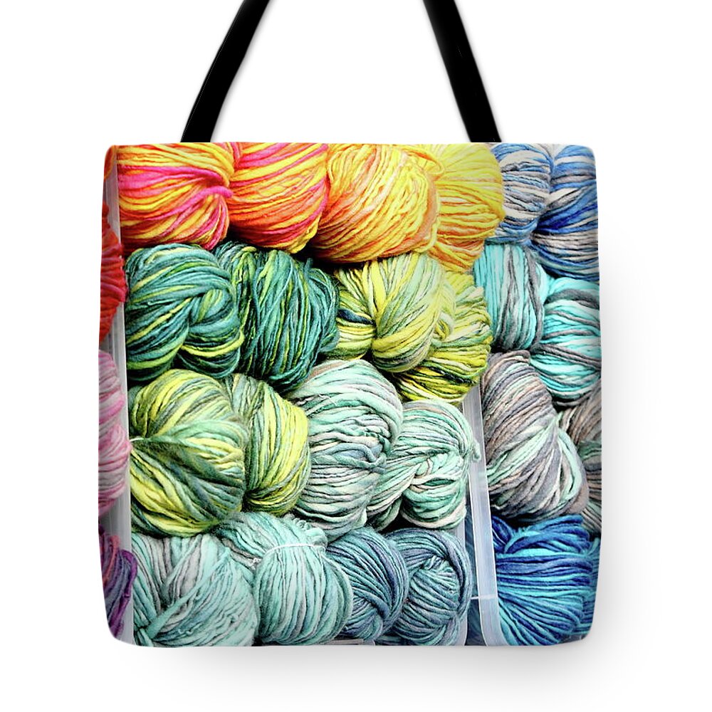 Yarn Tote Bag featuring the photograph Rainbow Of Color by Lens Art Photography By Larry Trager