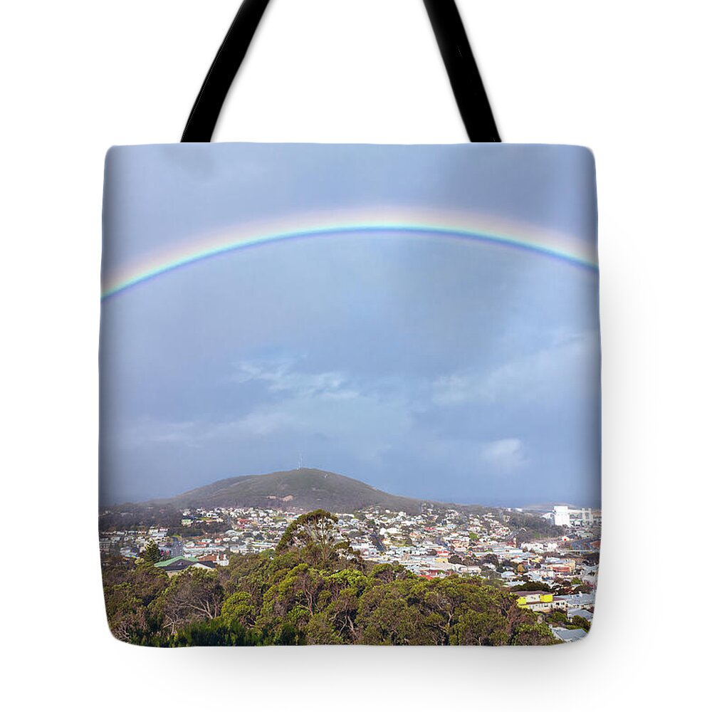 Albany Tote Bag featuring the photograph Rainbow over Albany, Western Australia by Elaine Teague