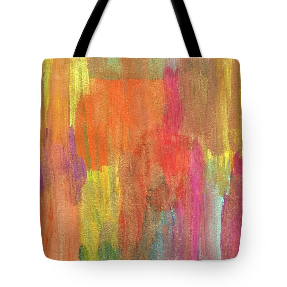 Original Painting Tote Bag featuring the painting Rainbow Sherbet by Susan Schanerman