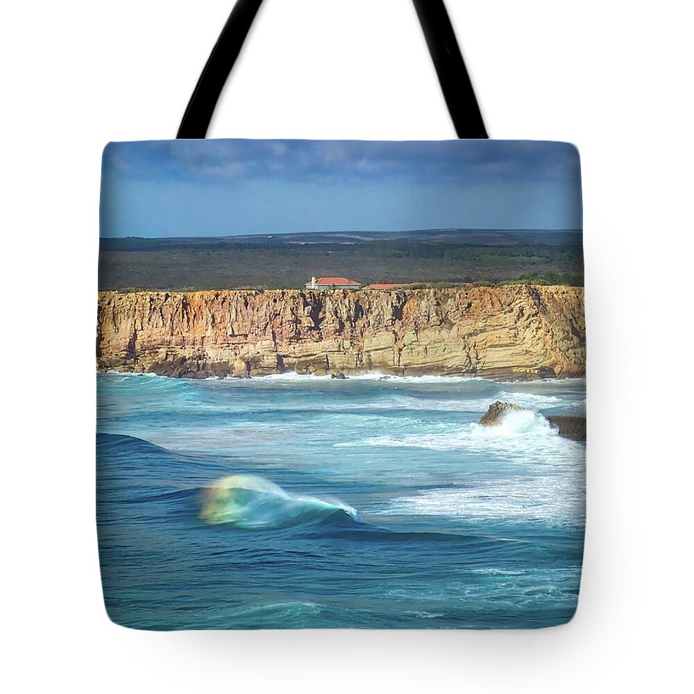 Rainbow Tote Bag featuring the photograph Rainbow Waves by Rebecca Herranen