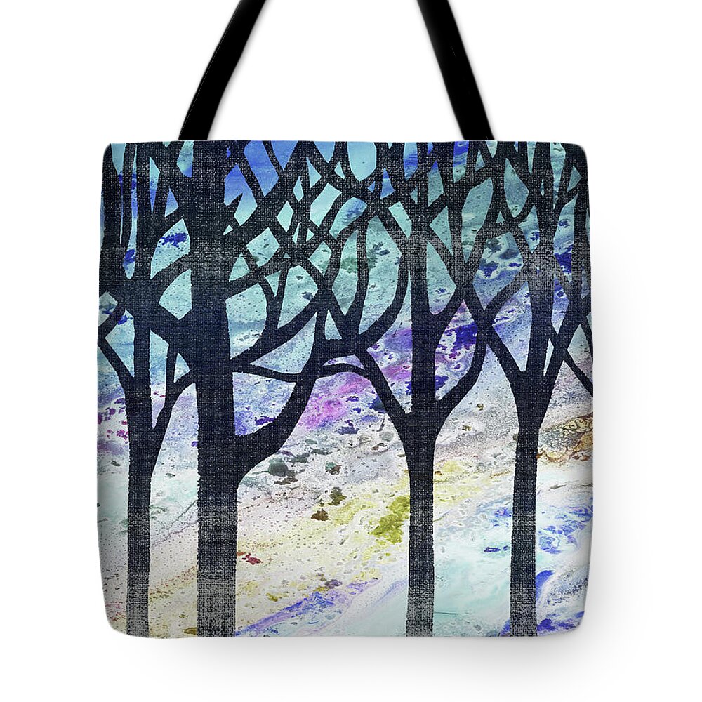 Wind Tote Bag featuring the painting Rainbow Wind In Enchanted Forest Watercolor Art by Irina Sztukowski
