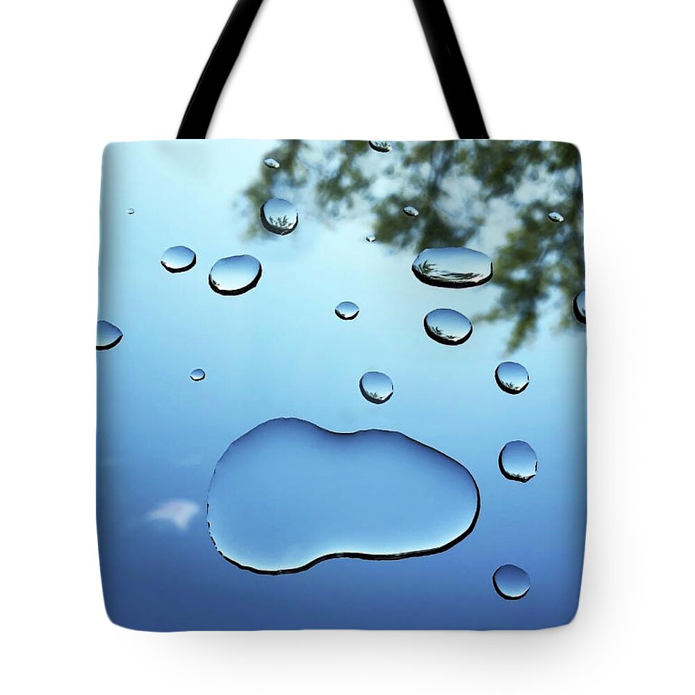 Rain Tote Bag featuring the photograph Raindrops 3 by Silvia Marcoschamer