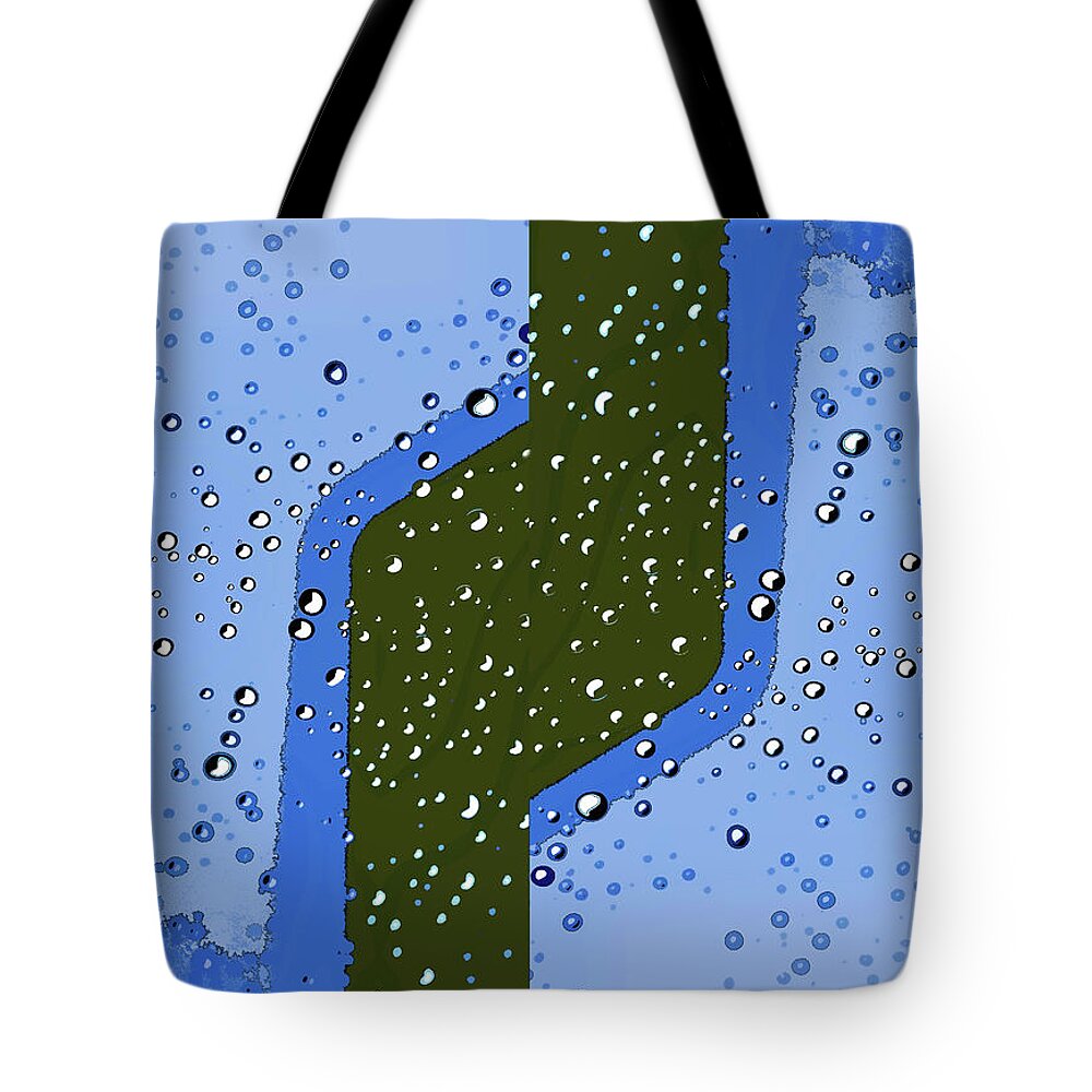 Linda Brody Tote Bag featuring the digital art Raindrops 6a Abstract by Linda Brody