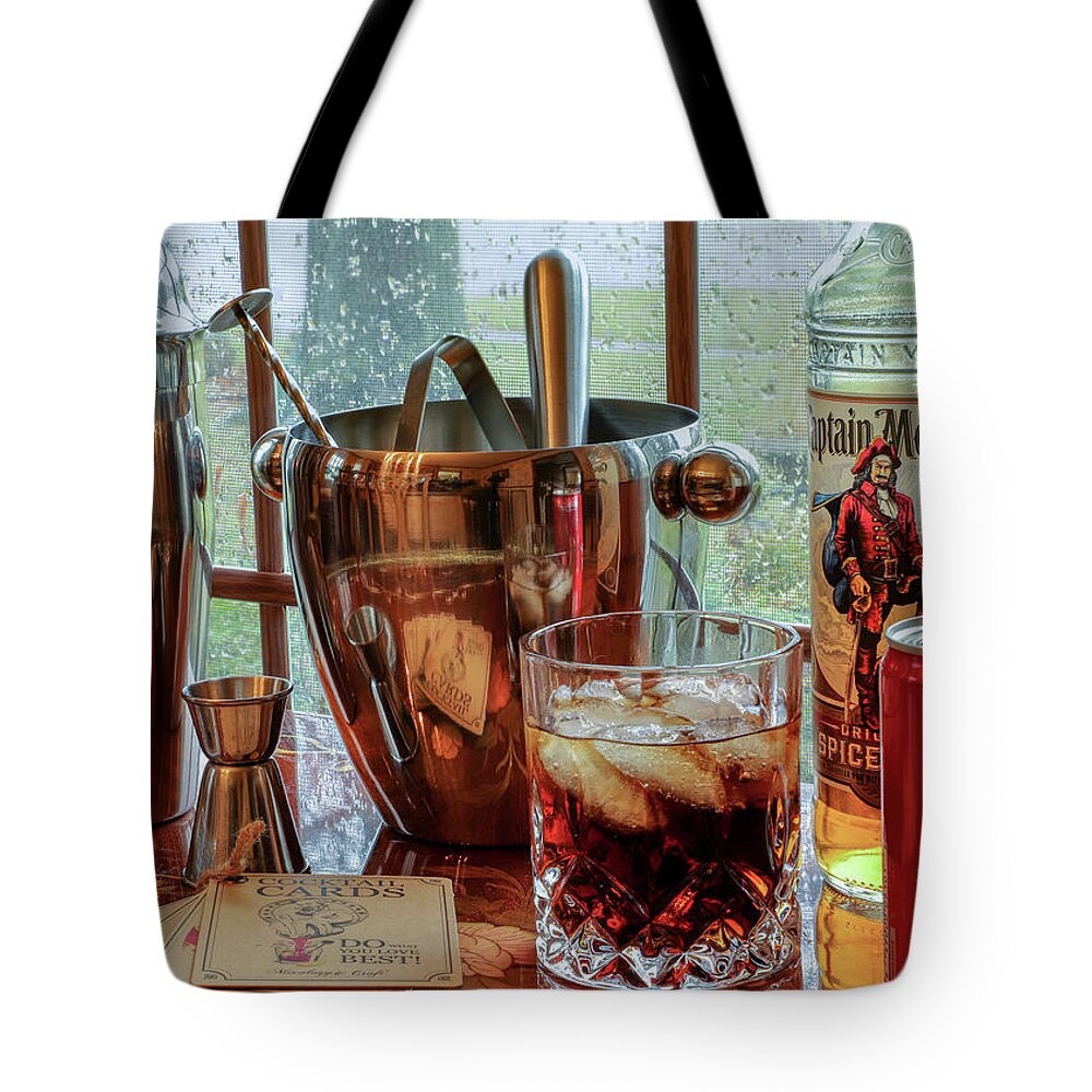 Drink Tote Bag featuring the photograph Rainy Day Beverage by Ron Grafe