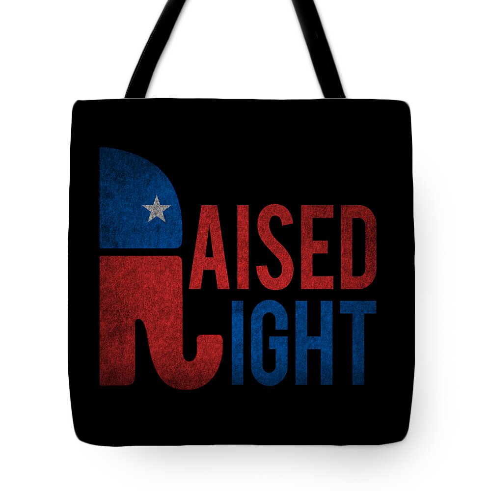 Funny Tote Bag featuring the digital art Raised Right Retro by Flippin Sweet Gear