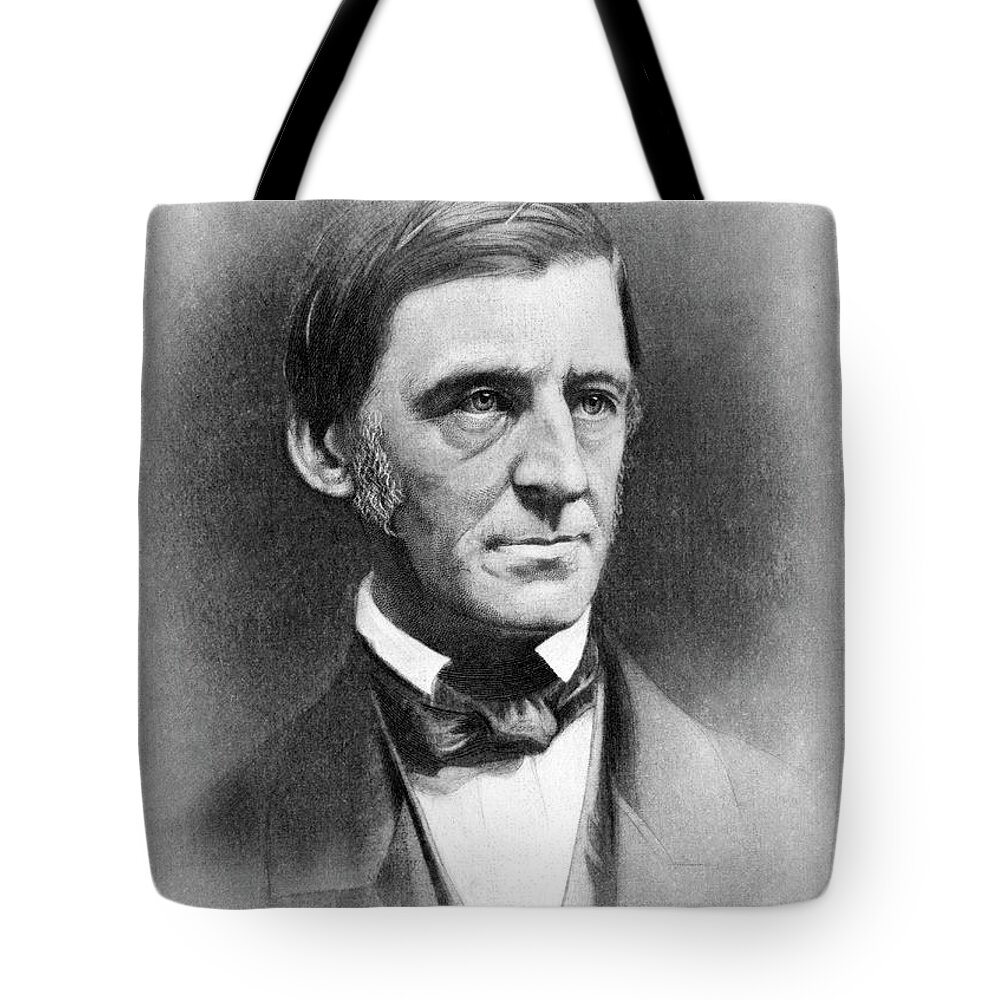 1884 Tote Bag featuring the photograph Ralph Waldo Emerson by Underwood Archives