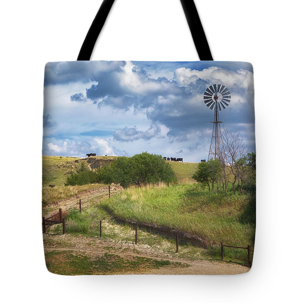 Nebraska Sandhills Tote Bag featuring the photograph Ranching in the Sandhills by Susan Rissi Tregoning