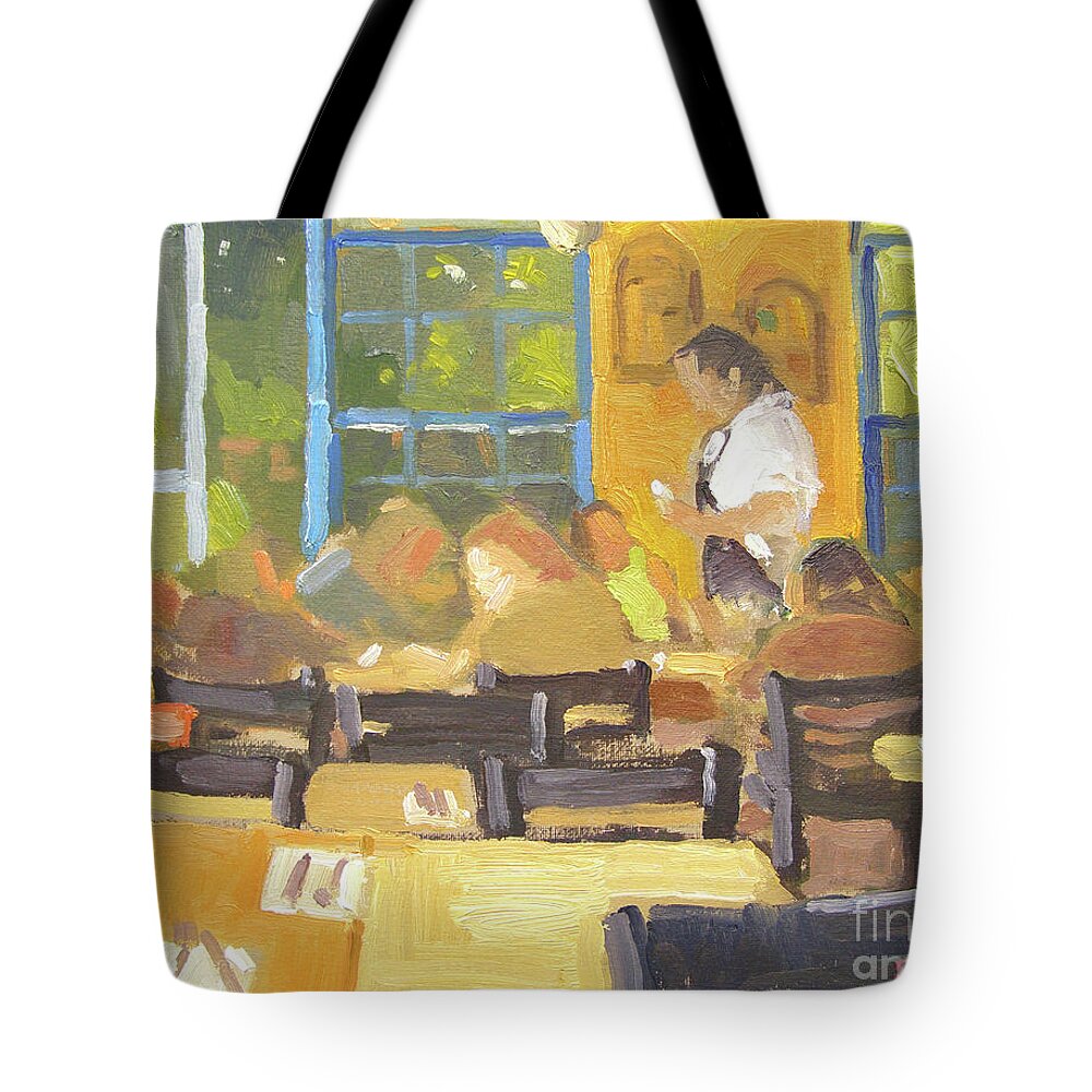 Restaurant Tote Bag featuring the painting Ranchos, Ocean Beach, San Diego by Paul Strahm