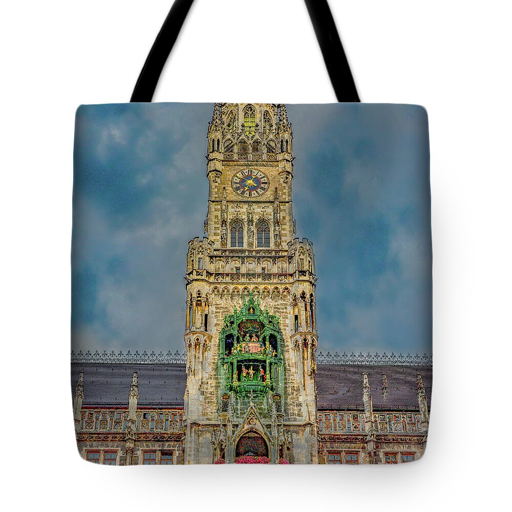 Munich Tote Bag featuring the photograph Rathaus-Glockenspiel of Munich by Marcy Wielfaert