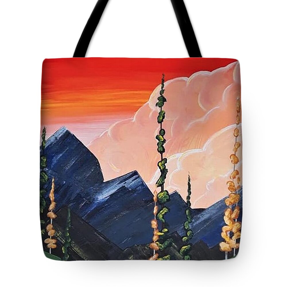 Trees Tote Bag featuring the painting Reach the Sky by April Reilly