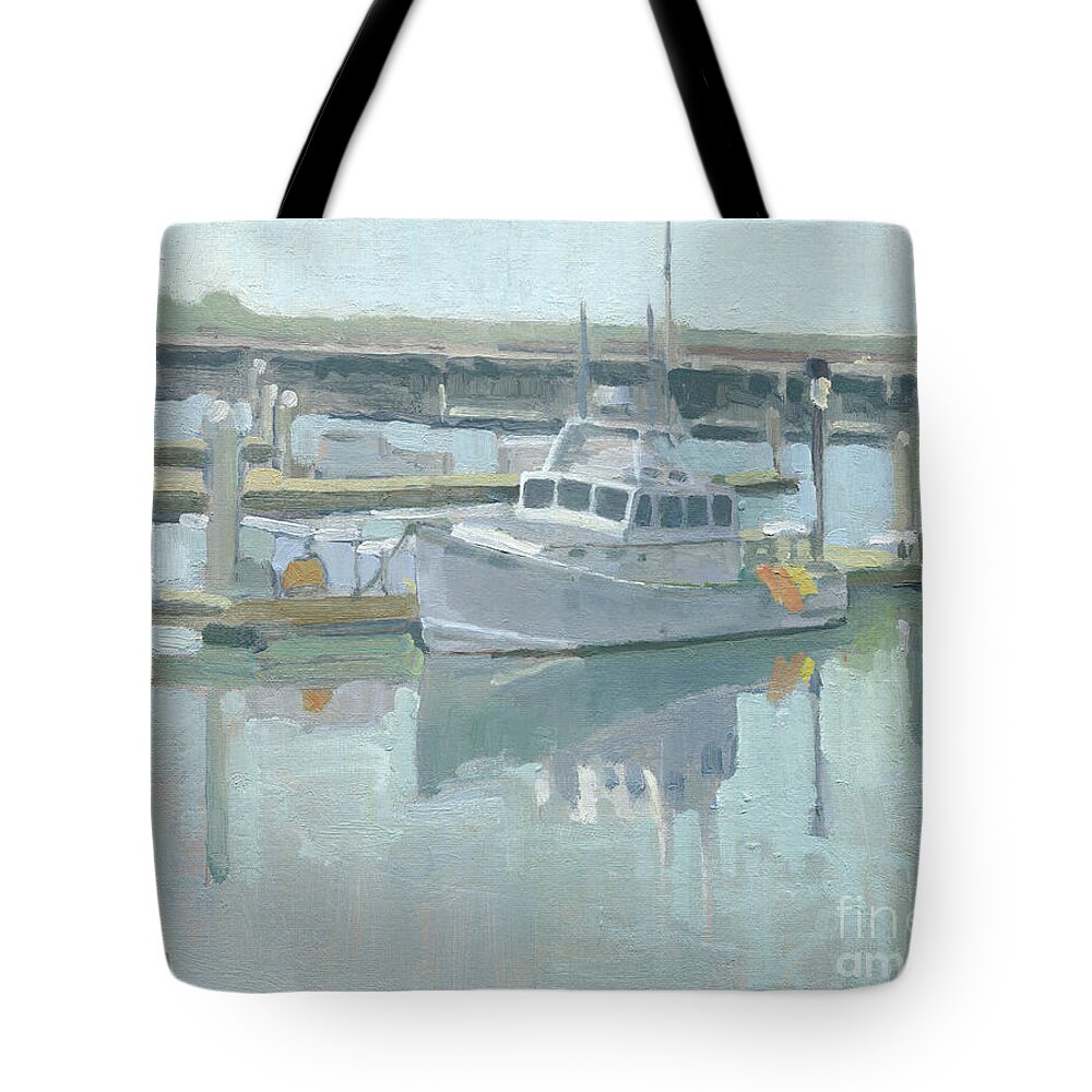Fishing Tote Bag featuring the painting Ready for the Next Catch, Tuna Harbor, San Diego by Paul Strahm