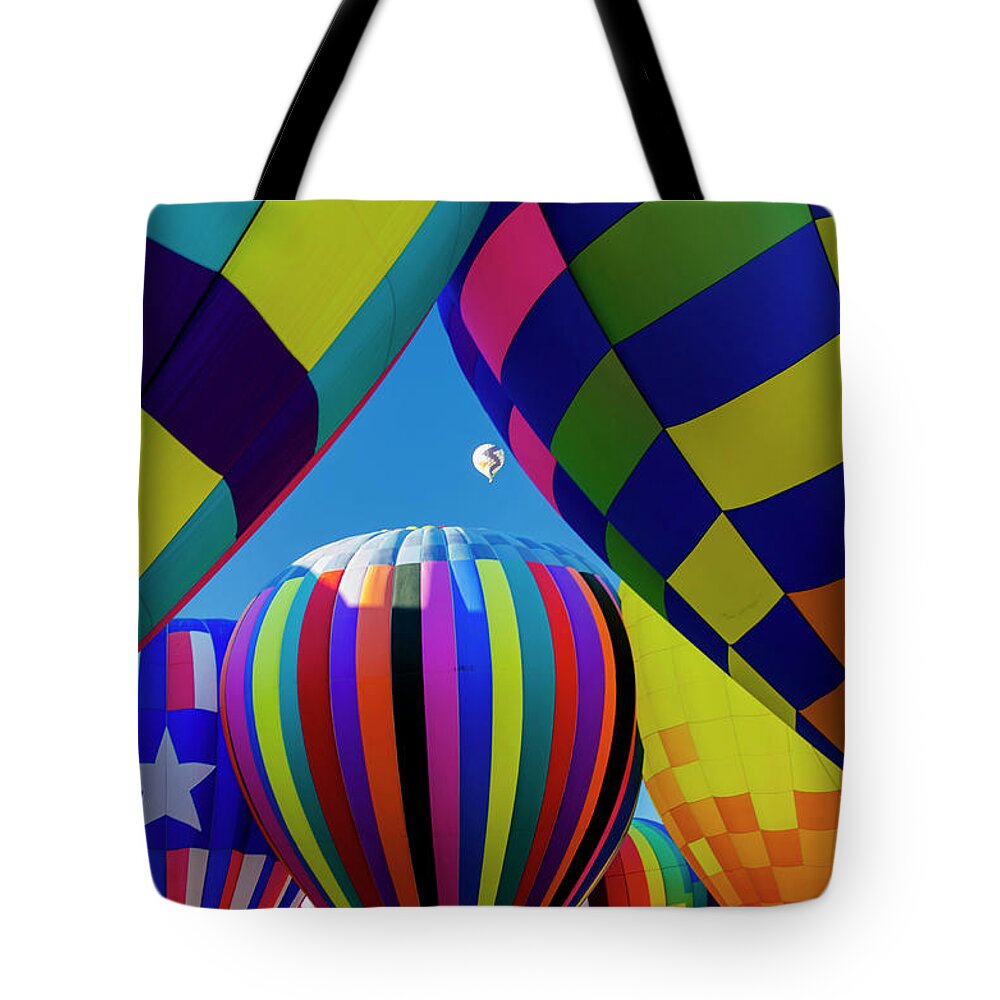 Albuquerque International Balloon Fiesta Tote Bag featuring the photograph Ready to Launch by Segura Shaw Photography