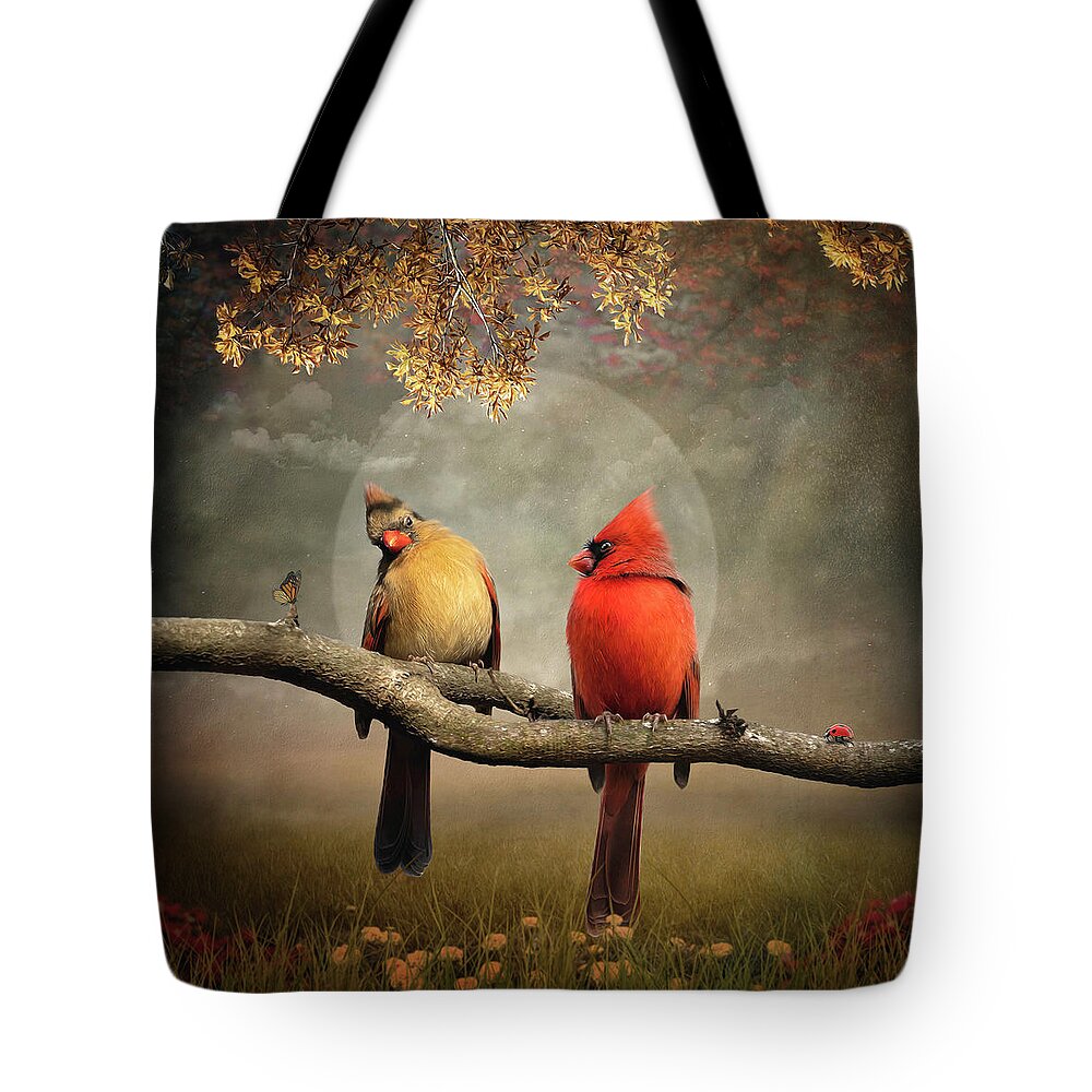 Birds Tote Bag featuring the digital art Really by Maggy Pease