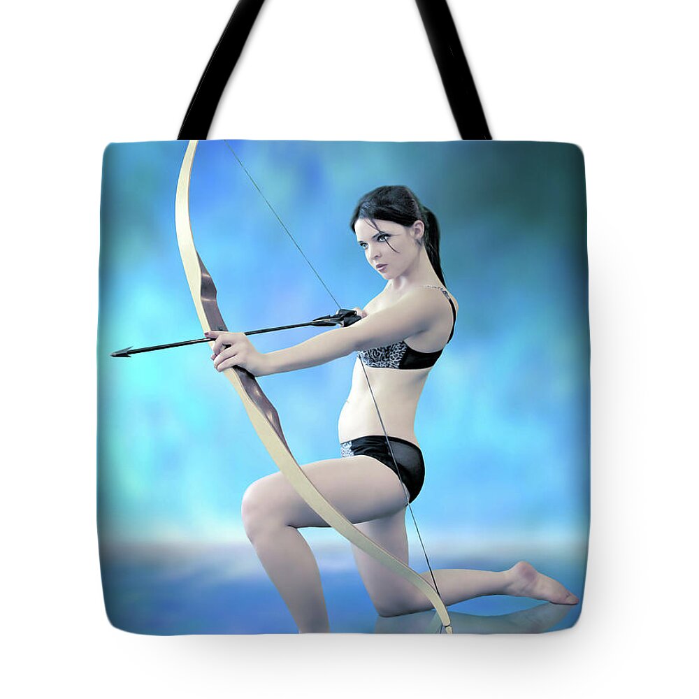 Rebel Tote Bag featuring the photograph Rebel Bow Woman by Jon Volden