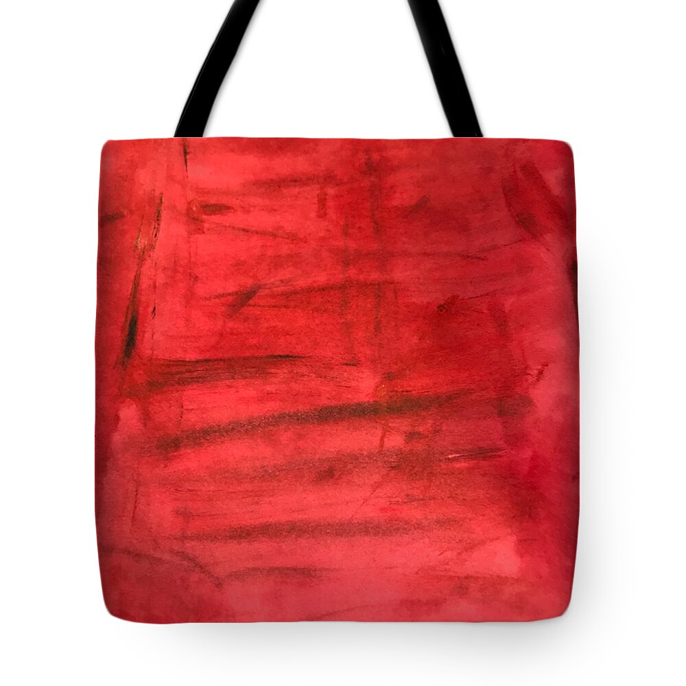 Red Tote Bag featuring the painting Red by Aisha Isabelle