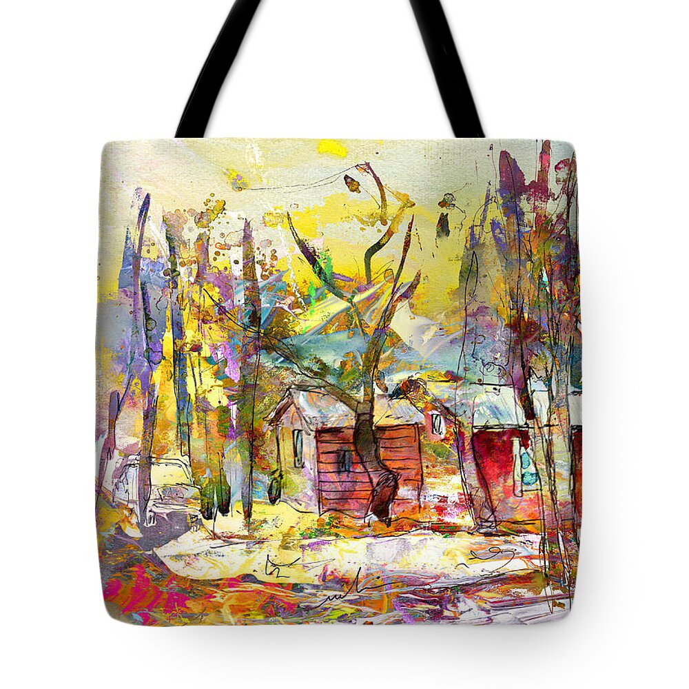 Travel Tote Bag featuring the painting Red Barn In Mississippi Collage by Miki De Goodaboom