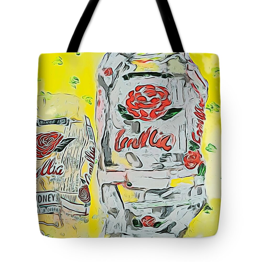 #camillia #neworleans #redbeans #oil #frenchquarterartists Tote Bag featuring the painting Red beans Monday by Julie TuckerDemps