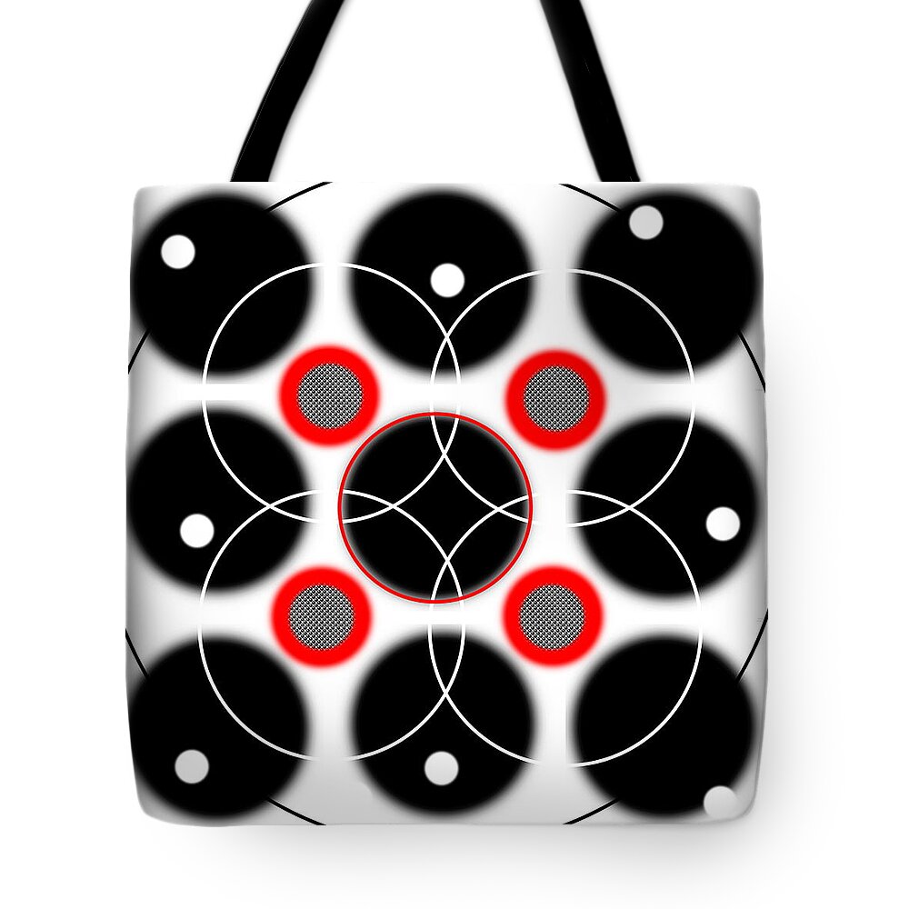 Corners Tote Bag featuring the digital art Red Dot District 1 by Designs By L