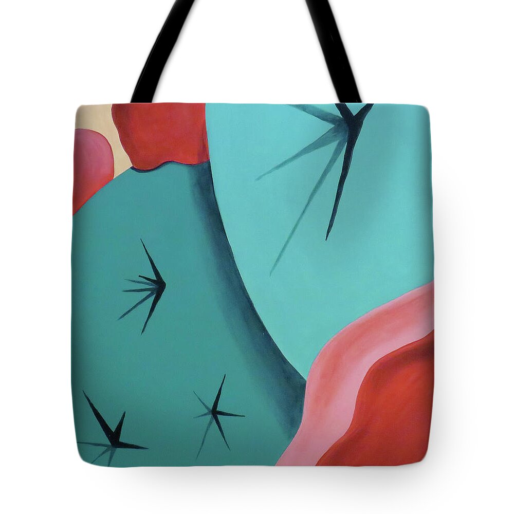Bold Tote Bag featuring the painting Red Flower One by Ted Clifton