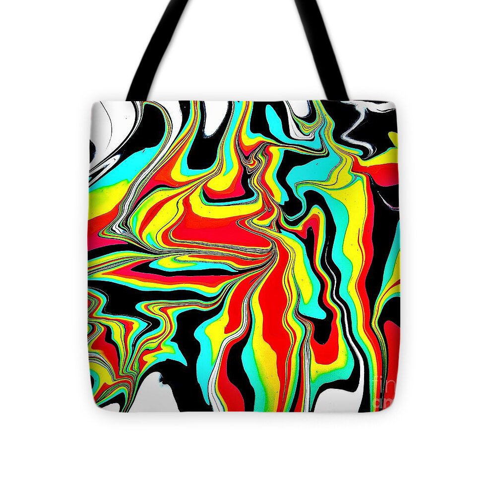 Abstract Tote Bag featuring the painting Red, Green, Yellow Abstract by Dmitri Ivnitski