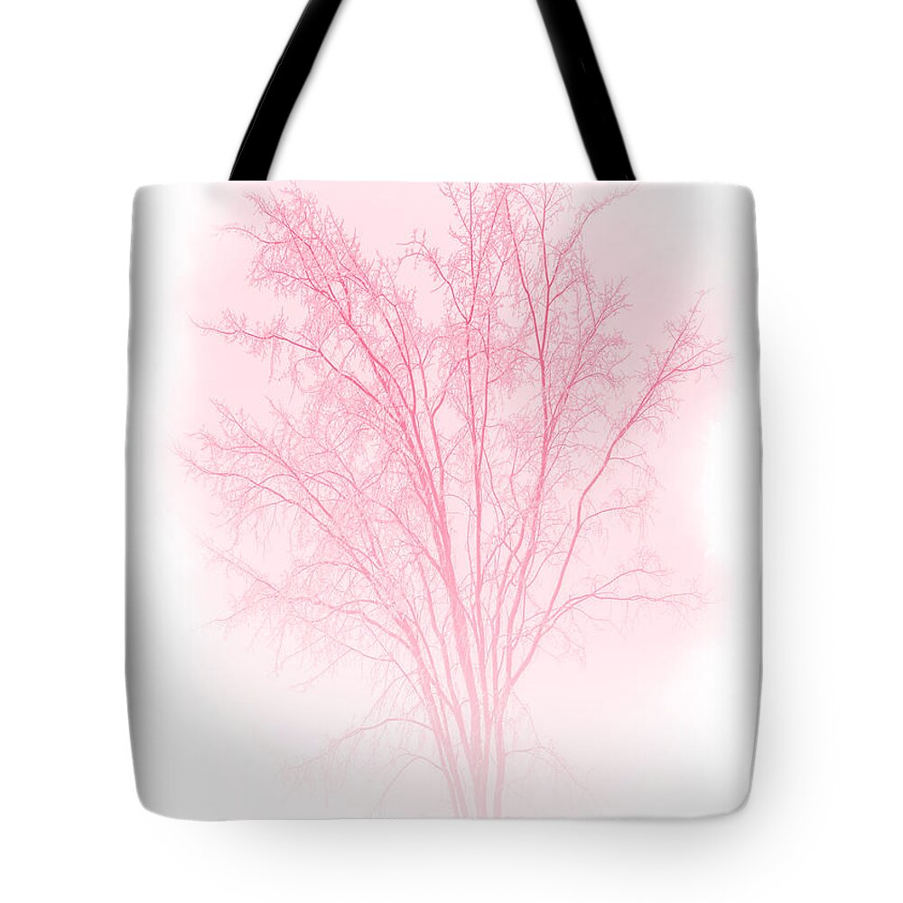 Tree Tote Bag featuring the mixed media Red by Moira Law