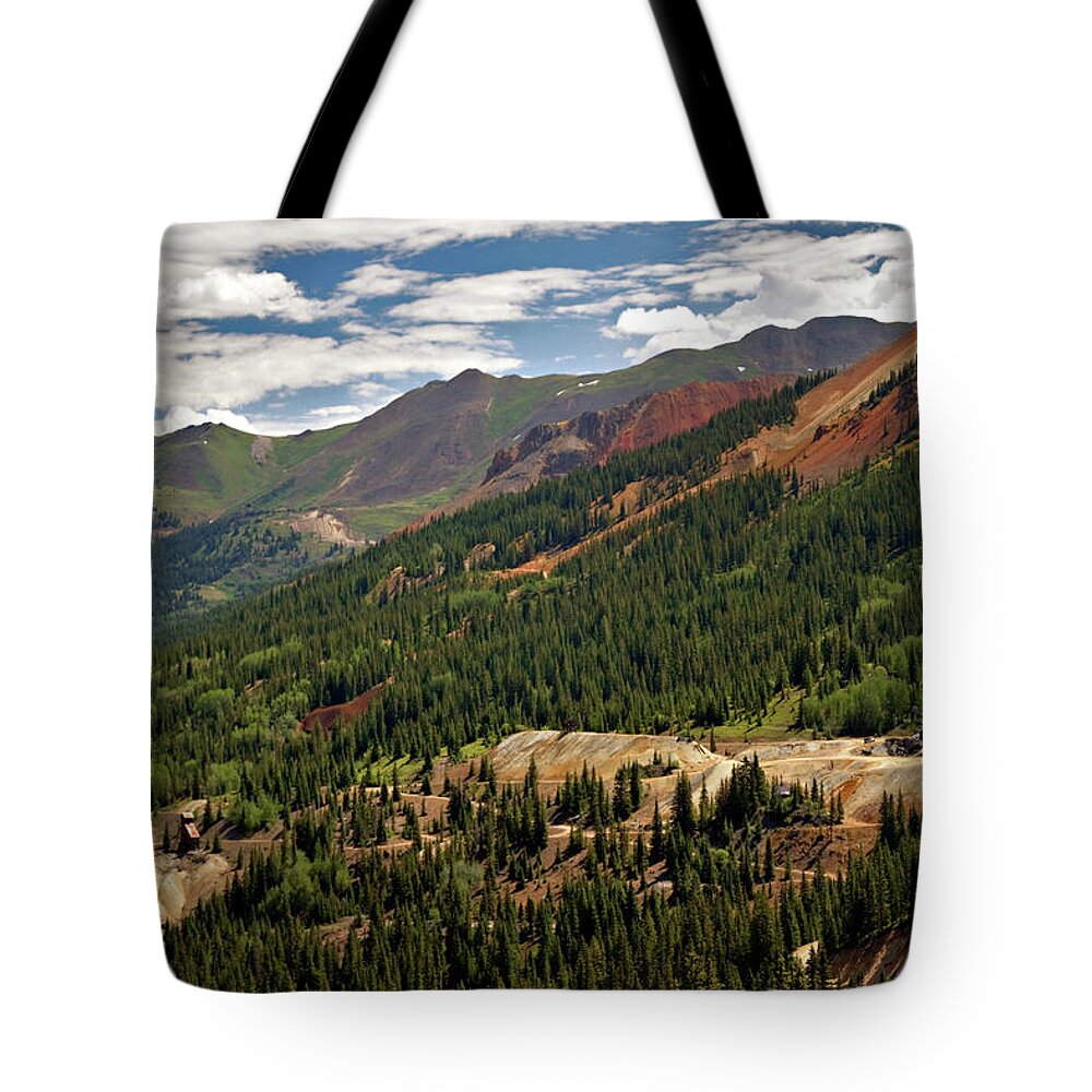Abandoned Tote Bag featuring the digital art Red Mountain Mining - 550 View by Lana Trussell