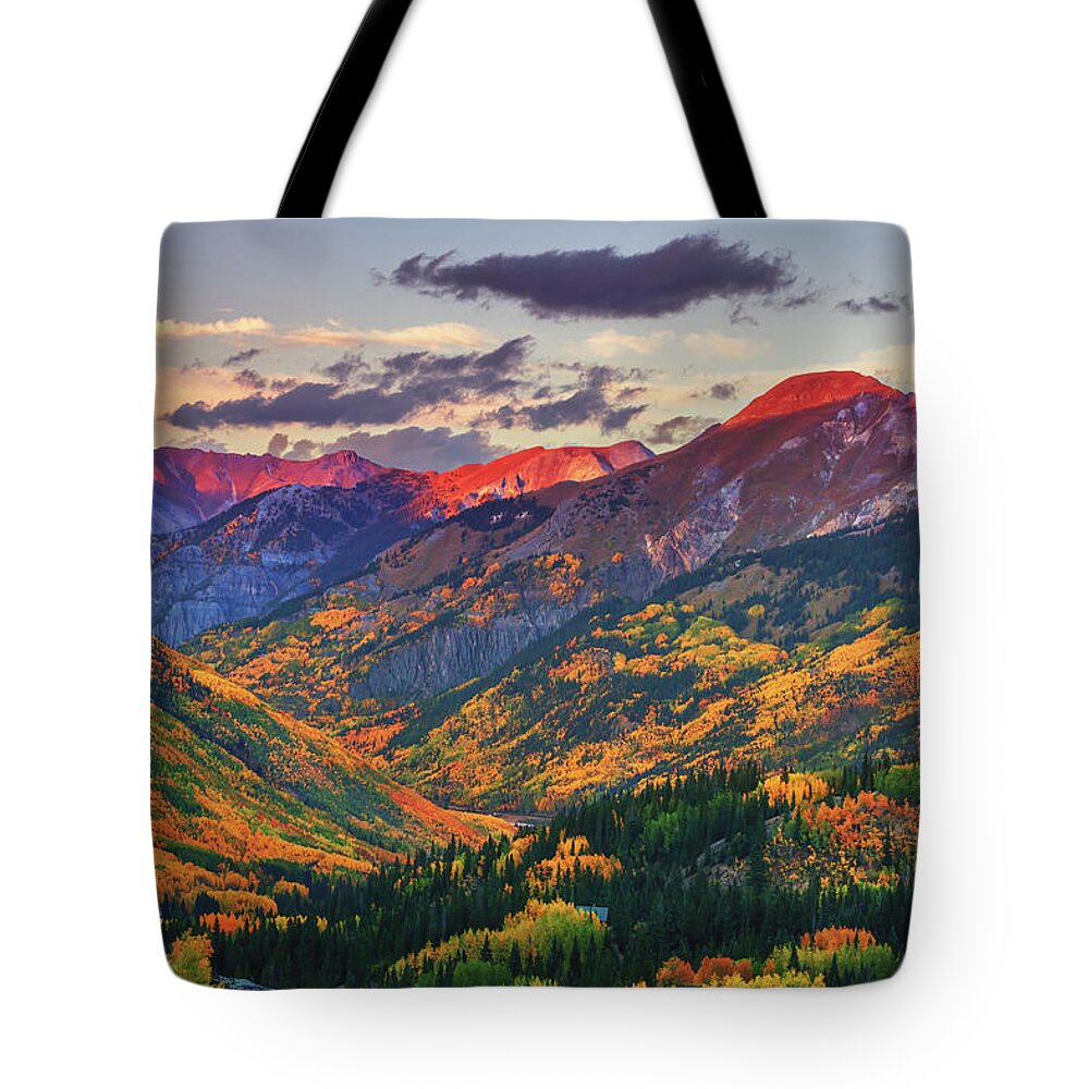 Colorado Tote Bag featuring the photograph Red Mountain Pass Sunset by Darren White
