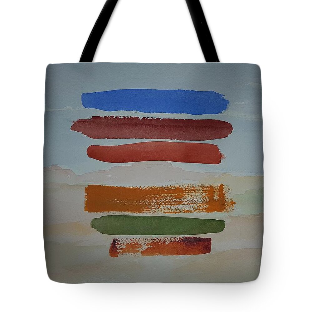 Watercolor Tote Bag featuring the painting Red Pueblo by John Klobucher