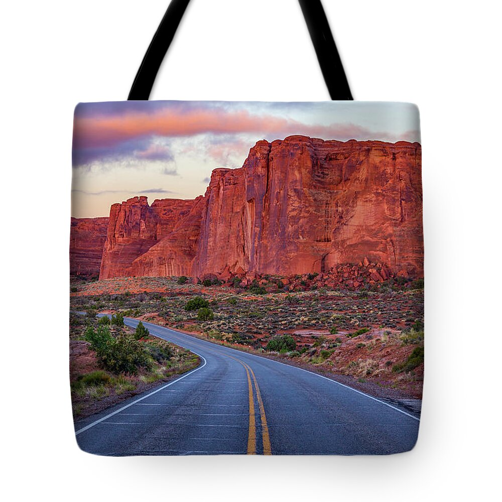 #faatoppicks Tote Bag featuring the photograph Red Rocks Road by Darren White