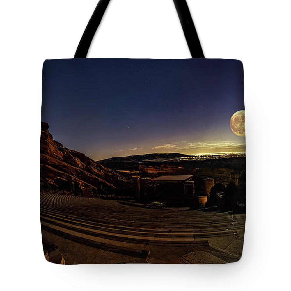 Red Rocks Tote Bag featuring the photograph Red Rocks Supermoon by Chuck Rasco Photography