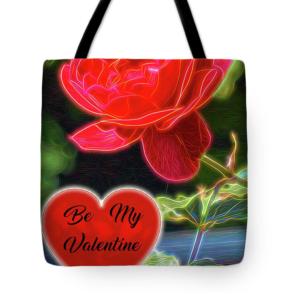 Rose Tote Bag featuring the digital art Red Rose 3 by LGP Imagery