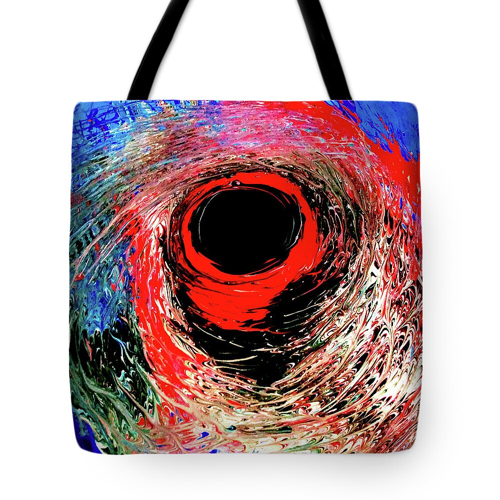 Red Tote Bag featuring the painting Red Twister by Anna Adams