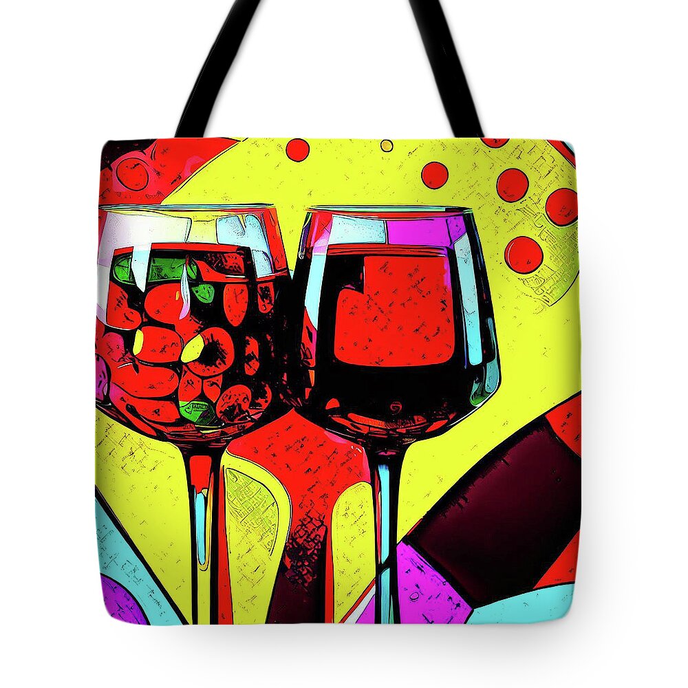 Cabernet Sauvignon Tote Bag featuring the photograph Red Wine Pop Art IV by David Letts