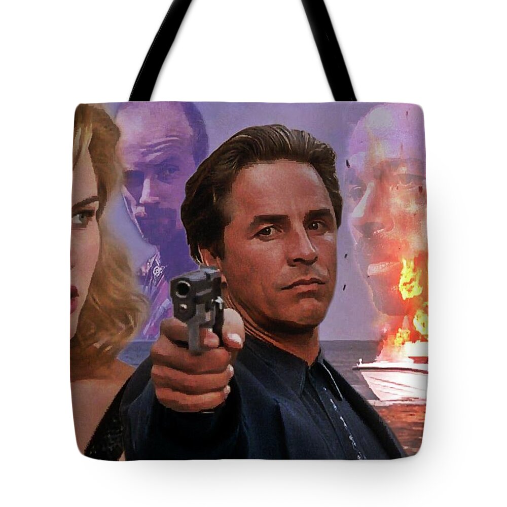 Miami Vice Tote Bag featuring the digital art Redemption in Blood 2 by Mark Baranowski