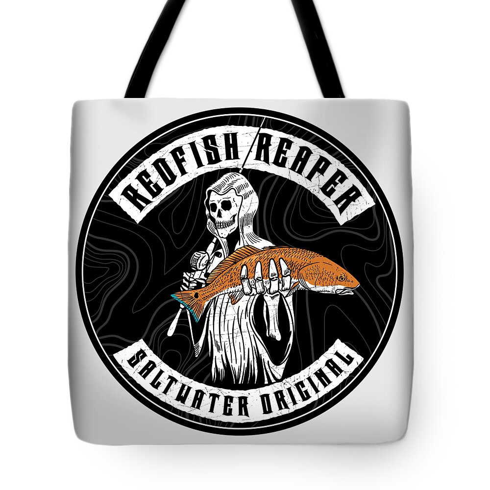 Saltwater Tote Bag featuring the digital art Redfish Reaper by Kevin Putman