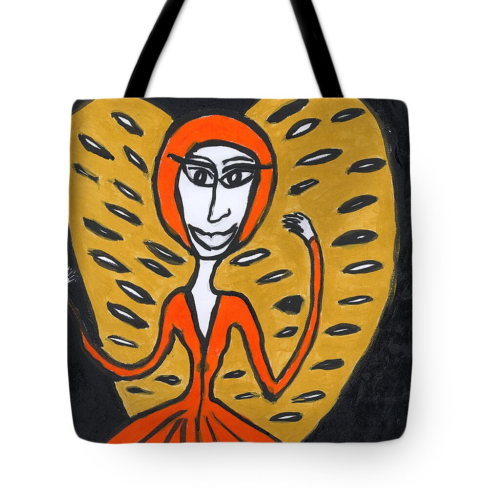 Angel Tote Bag featuring the painting Reenatrea Angel by Victoria Mary Clarke