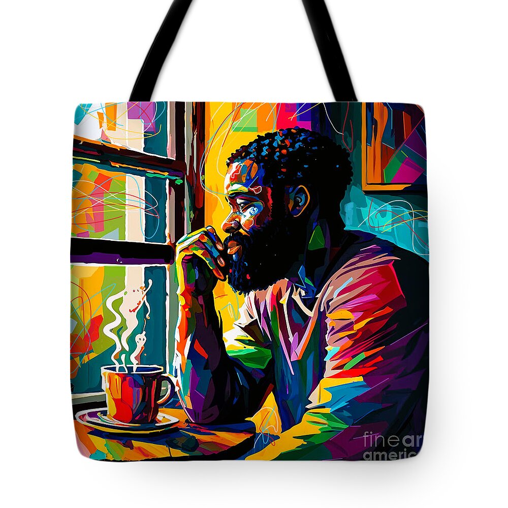 Ai Tote Bag featuring the painting Coffee, Contemplation, and Window Musings I by Crystal Stagg