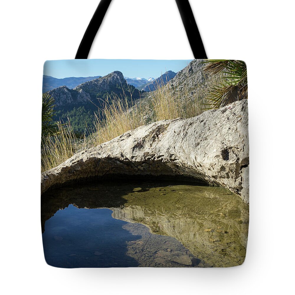 Water Tote Bag featuring the photograph Water hole in the mountains by Adriana Mueller