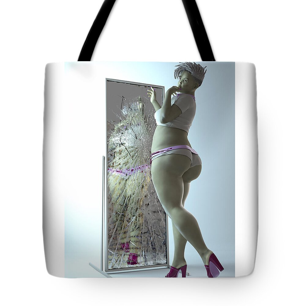 Female Tote Bag featuring the digital art Reflection_001 by Williem McWhorter