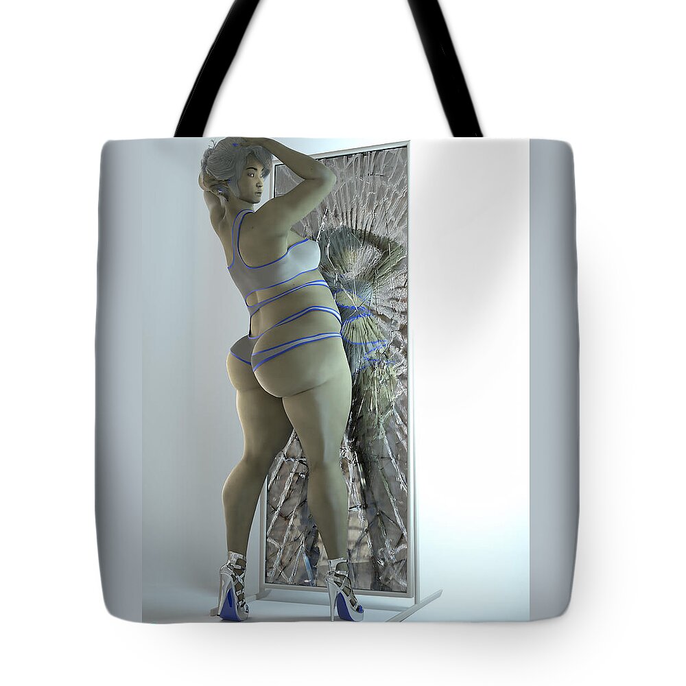 Female Tote Bag featuring the digital art Reflection_003 by Williem McWhorter