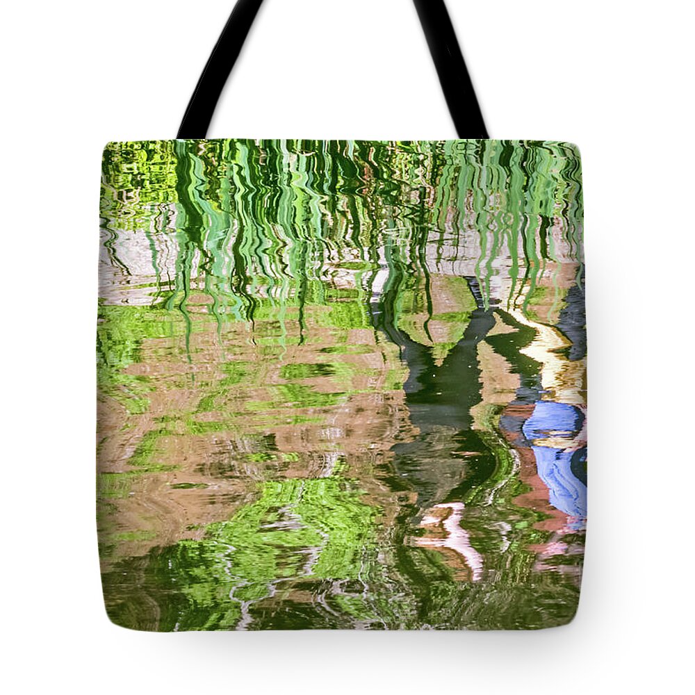 Abstract Tote Bag featuring the photograph Reflections at the Lake by Kate Brown