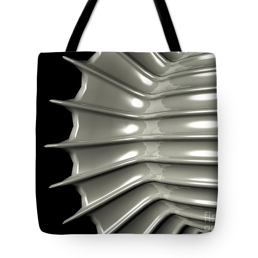 Ribs Tote Bag featuring the digital art Reflections of Abstract Object by Phil Perkins