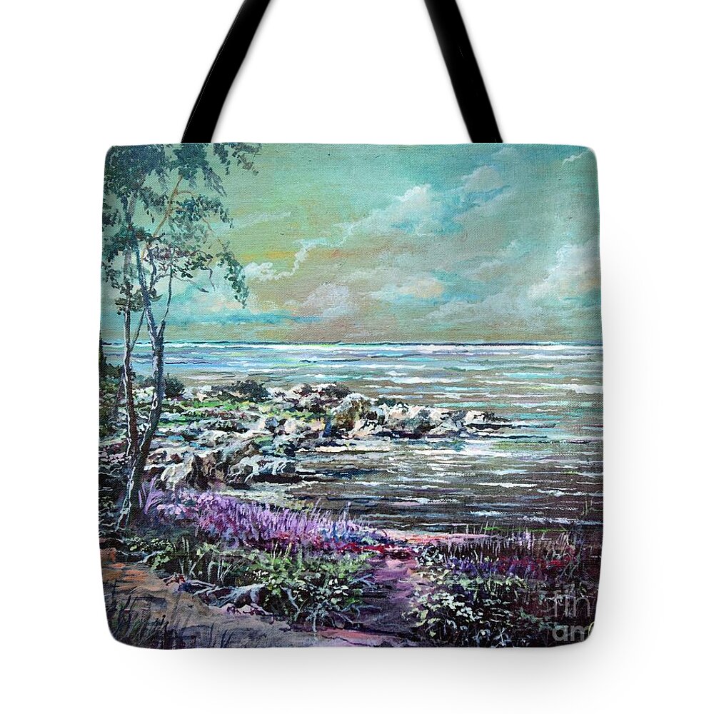 Nature Tote Bag featuring the painting Reflections by Sinisa Saratlic