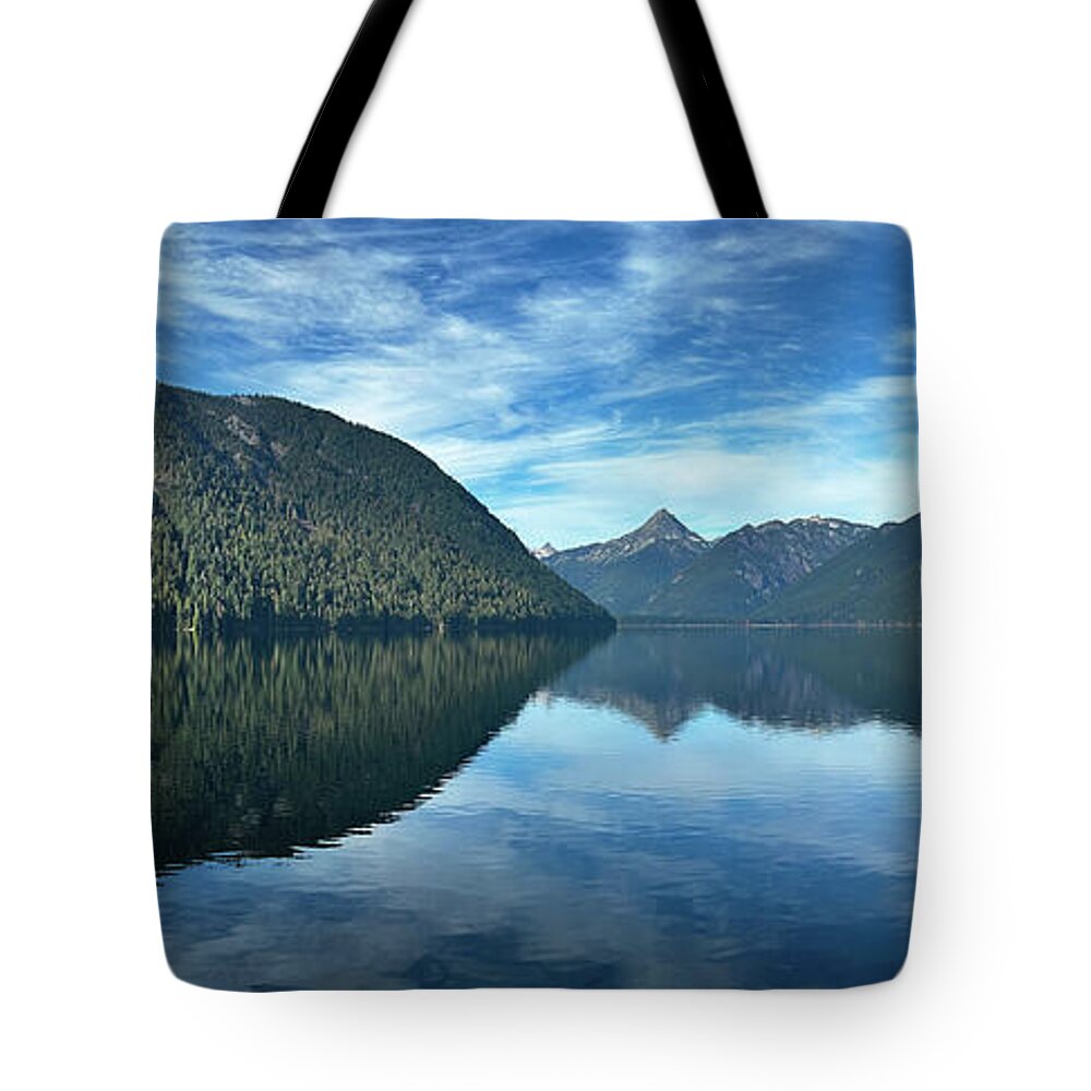 Reflection Tote Bag featuring the photograph Reflections to Autumn - Chilliwack Lake, BC. by Ian McAdie