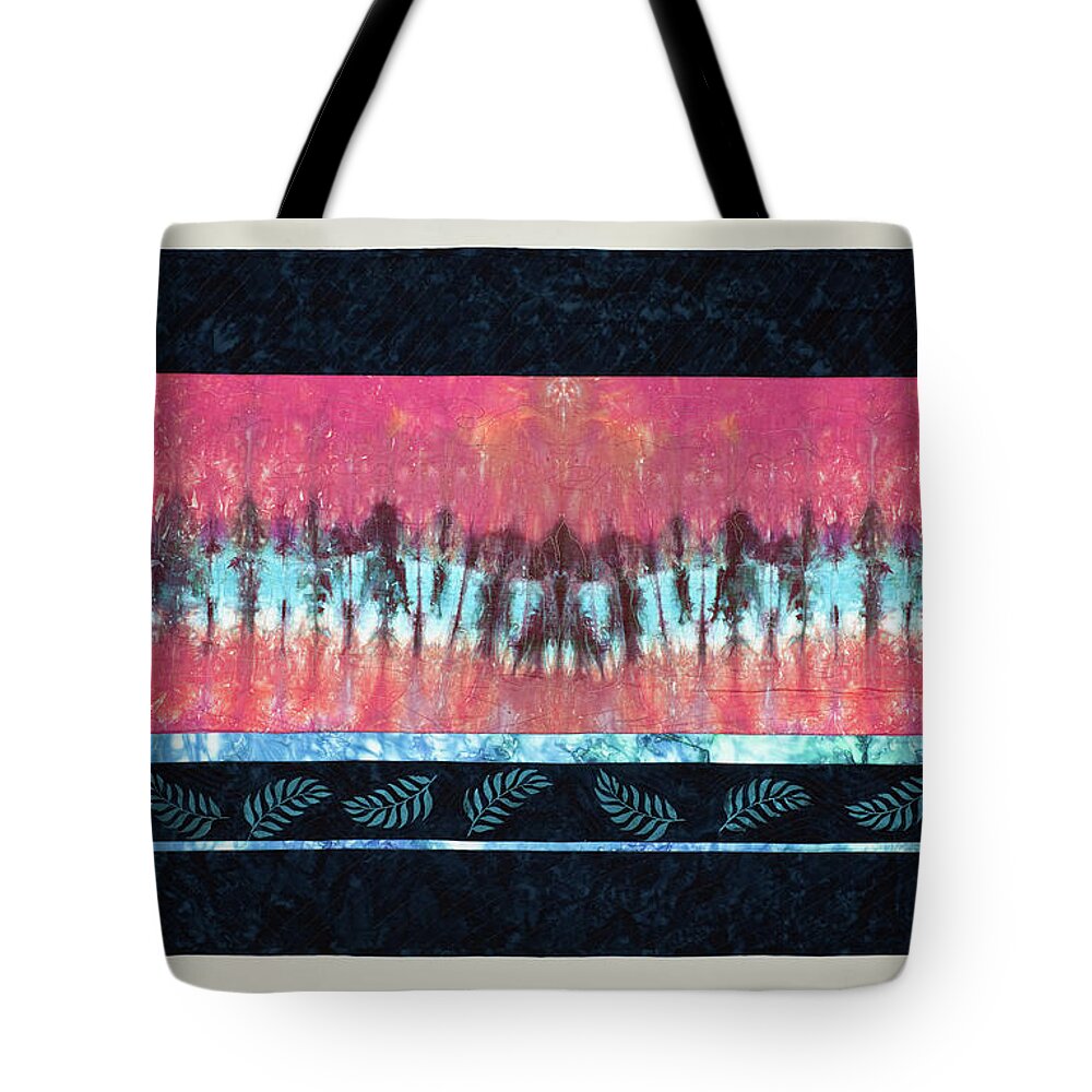 Fiber Art Tote Bag featuring the mixed media Reflections by Vivian Aumond