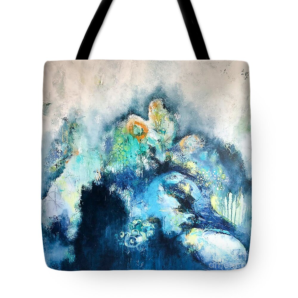 Abstract Tote Bag featuring the painting Refresh by Kirsten Koza Reed