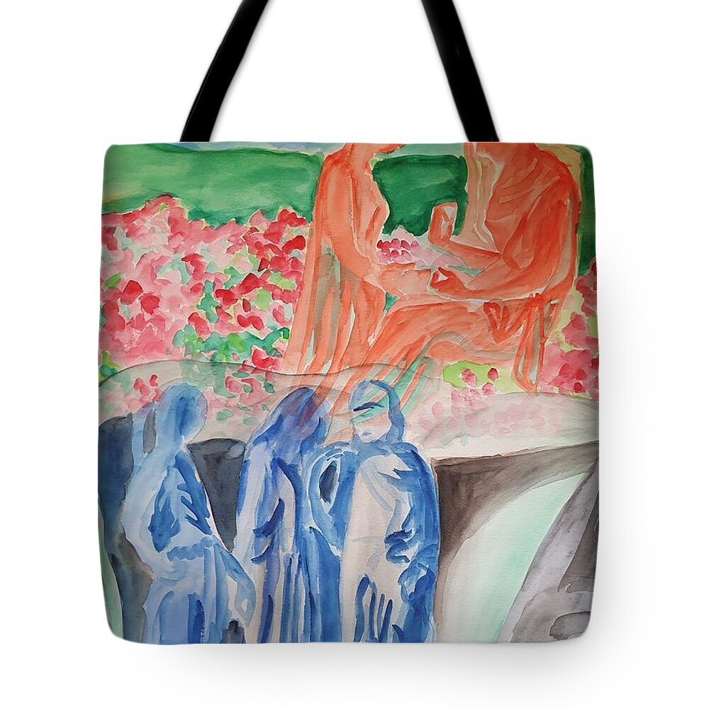 Masterpiece Paintings Tote Bag featuring the painting Reign of Life vs Underworld by Enrico Garff