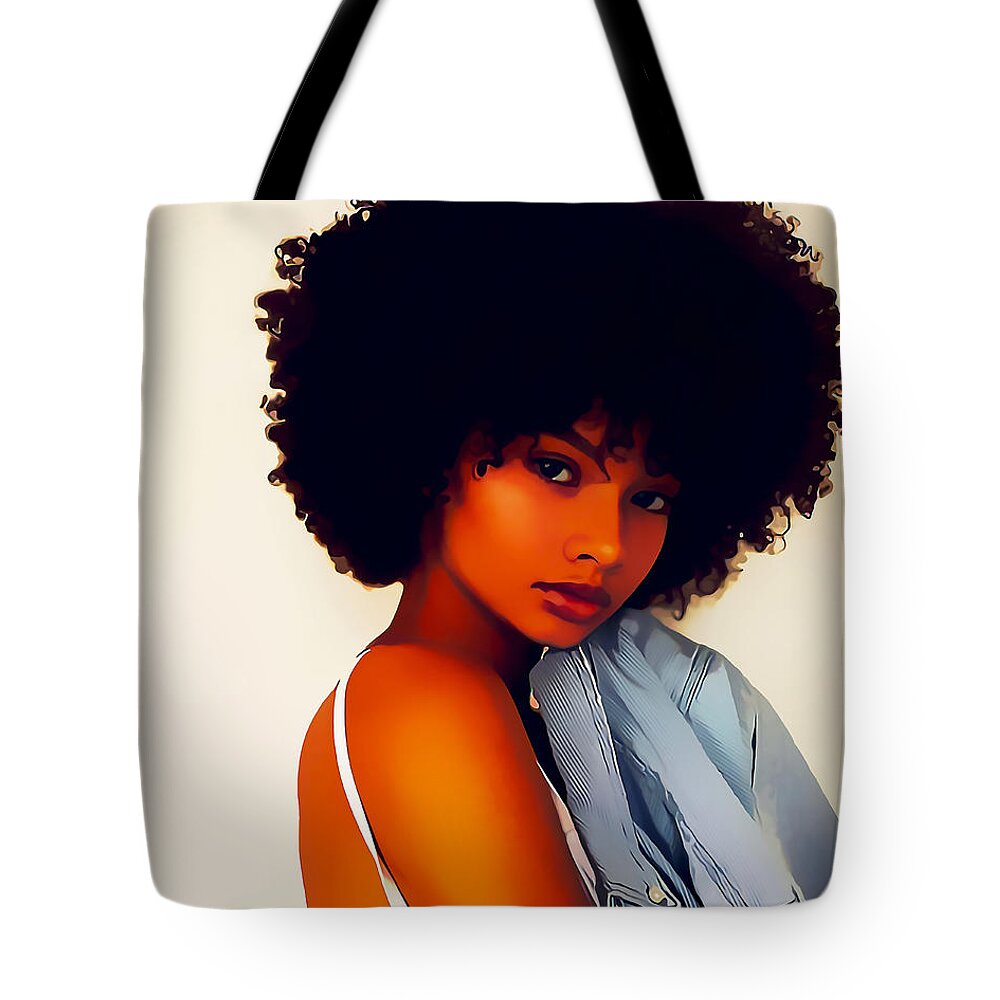 Model Tote Bag featuring the mixed media Rein Austin by Marvin Blaine